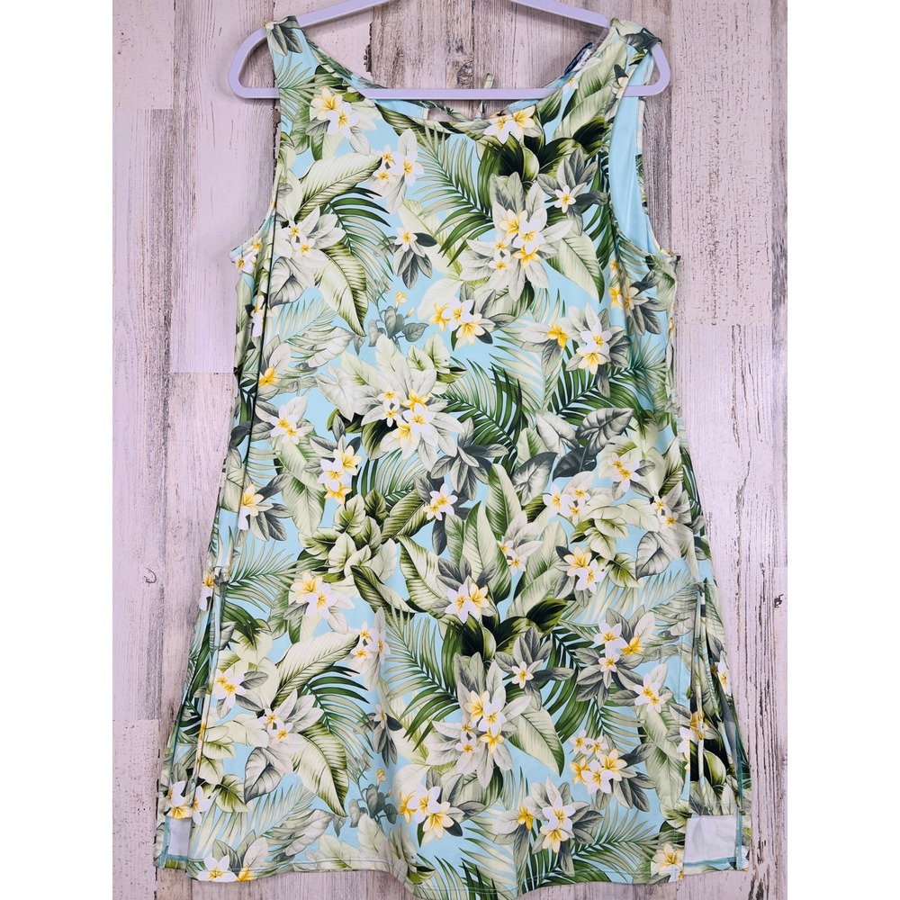 Tommy Bahama UPF 50 Dress XL Green Floral Tropical Resort Casual Romper